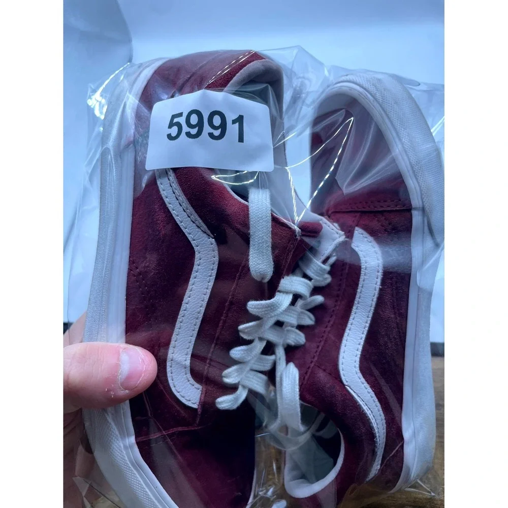 Vans Old Skool Burgundy Suede Skateboard Shoes VN000D7Z4QU Mens 6 Womens 7.5